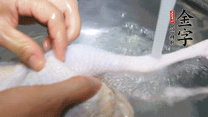 土雞處理干凈。（如果買不到土雞，一般的雞也是可以的，不過需要汆水。溫水下鍋汆燙7分鐘左右，汆燙時需要適時翻動。汆燙雞肉是為了去掉生腥味，也是一次徹底清潔的過程，可以使燉出的湯清爽而不渾濁，鮮香而無異味）